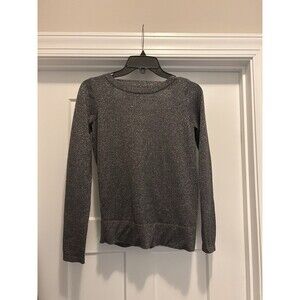 The Limited Women’s Gray Metallic Open Back Long Sleeve Sweater Size Medium Y2K